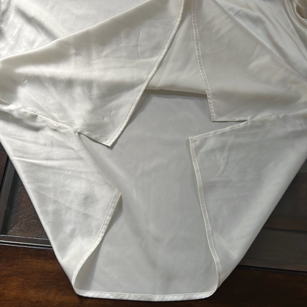 Antonio Melani Delanie Jewel Neck Short Balloon Sleeve Silk Blouse - Picture 8 of 14